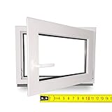 Kellerfenster - Kunststoff - Fenster - weiß - BxH: 70X45 cm - DIN Rechts -...