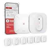 X-Sense Funkvernetzbarer Rauchmelder WLAN, Feuermelder mit...