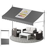 Sol Royal Klemmmarkise 3m breit ohne Bohren – Klemm-Markise mit...