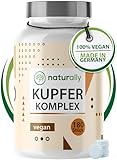 naturally 2mg Kupfer Tabletten - 180 Tabletten, Komplex mit...