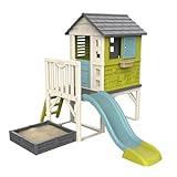 Smoby – Stelzenhaus - Spielhaus mit Rutsche & Sandkasten, mit Fenstern,...