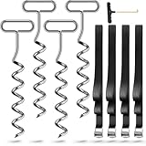 Bodenanker für Trampolin Erdanker, 4 Pack with Adjustable Straps Für...