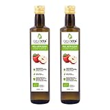 GreatVita Bio Apfelessig, naturtrüb & ungefiltert mit Essigmutter, (2 x...