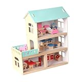 Milageto Kinder-Puppenhaus aus Holz, einfach zu montieren, Spielhaus,...