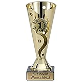 Deitert Pokal in Gold - Trophäe mit Wunschtext graviert und Sportemblem...