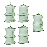 Yardwe 5 Stück Faltbare Fischreuse aus Schnelltrocknendem Material...