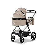 MOON 2 in 1 Kombi-Kinderwagen CLICC, Mud/Melange, mit Wanne und Sportwagen...