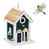 Relaxdays Vogelhaus, Nistkasten für Wildvögel, zum Aufhängen, HBT 25,5 x...