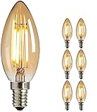 LED Edison Glühbirne E14, NUODIFAN 6x Vintage Kleine LED Kerze Birne...