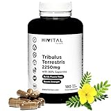 Tribulus Terrestris 2250 mg | 180 vegane Kapseln | 100% natürlich mit 90%...