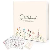 Hochwertiges Hochzeit Gästebuch Vintage, Gästebuch Blanko mit Aufkleber...