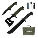 Dönges Survival Set mit Axt, Messer, Machete mit Säge, Spaltaxt,...