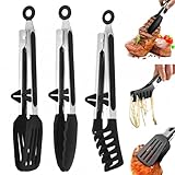 MHwan Küchenzange, 3 Stück 27cm Grillzange Edelstahl mit Ständer, die...
