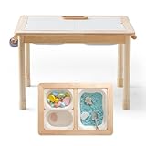 let's make Spieltisch Kinder mit Zeichenpapier, Holz Kindertisch mit...