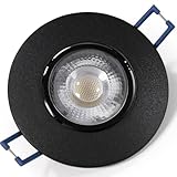 Rolux Flache LED-Einbauleuchte Mila 230V 4,5W Schwarz 8 Stück Warmweiß...