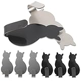 DEARMAMY 8 Stück Selbstklebendes Edelstahl Katzen Wandhaken Bohrfreie...