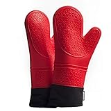 GERAWOO Backhandschuhe Ofenhandschuhe SiliKon Hitzebestaendig (1 Paar) Bis...