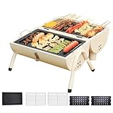 Holzkohle Fass Grill - Camping Grill Mit Räucherfunktion | Leichter...