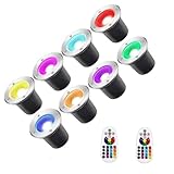 8PCS LED Embedded Buried Lampe - 6W Led Bodeneinbaustrahler, RGB...