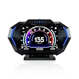 AMROOLOO Cars Heads Up Display, OBD2 + GPS + Slope Meter Mode, head up...