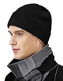 MOBIUSPHY Wintermütze Herren Damen Strickmütze Beanie Mütze Schwarz...