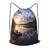 ZXMDZTSS Rucksack mit Angelmotiv, leicht, wasserdicht, Kordelzug,...