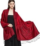 Gragengs Pashmina Schal Wrap mit ethnischen Paisley Two Tone Jacquard Schal...