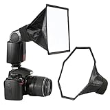 waka Blitzgerät Softbox Speedlight Diffusor Kit - 20cm Achteck Softbox +...