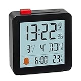 TFA Dostmann Funk Wecker digital, 60.2566.01, Reisewecker,...