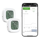 Brifit Thermometer Hygrometer, 2 Stück Bluetooth Thermometer Hygrometer...