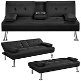 Yaheetech Klappbares Schlafsofa Couch Sofa mit Schlaffunktion Bettsofa mit...