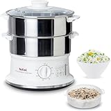 Tefal Dampfgarer VC1451 | 2 Edelstahlbehälter | 6L Fassungsvermögen |...