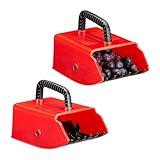 Relaxdays Beerenkamm 2er Set, Erntehelfer für Heidelbeeren &...