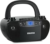 Beatfoxx CDB-1016 BK Boombox mit Kassette, CD-Player, Radio mit Tragegriff...