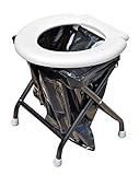 24ocean Mobile Klapptoilette Set Weiß WC Klo Camping, Gestell Schwarz, 6...