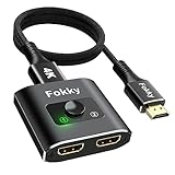 HDMI Switch Hdmi Splitter 4K @ 60Hz, Aluminium Bi-Directional hdmi Switch 2...