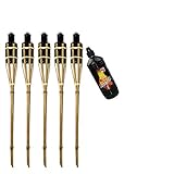 Moritz 5X Bambusfackeln Fackel 90 cm Standard Natur + 1x 1000ml Lampenöl...