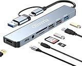USB C Hub 3.0, 8 in 2 USB Hub 3.0 Multiport Adapter mit SD&TF Kartenleser,...