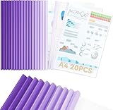 20 Stück Klemmmappe A4 Klemmschienen DIN A4 Transparent Schnellhefter Lila...