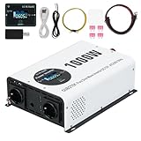 OUBOTEK Wechselrichter 1000W / 2000W Reiner Sinus DC 12V auf AC 230V mit...