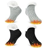 2 Paar Rutschfeste Stoppersocken, Haussocken Herren & Damen Flauschig...