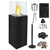 XMTECH Freistehender Stand-Kamin für Indoor und Outdoor, Kamin mit bis zu...