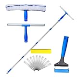 Fensterreiniger-Abzieher, drehbarer Teleskop-Handbodenschrubber,...
