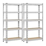 SONGMICS Schwerlastregal, 2er Set, Kellerregal, 30 x 75 x 150 cm, bis 875...