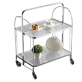 Mobile Storage Folding Trolley, Servierwagen, Dinett Ablagekorb 2 Tier...