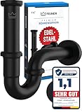 FEINER® - Premium Universal Siphon für Waschbecken Edelstahl, Abflussrohr...