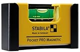 STABILA Mini-Wasserwaage Pocket PRO Magnetic mit Gürtel-Clip, 7 cm,...