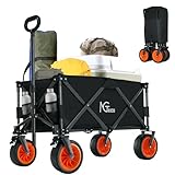 NGTeco Faltbarer Bollerwagen 250L für Strand & Camping Handwagen Belastbar...