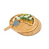 Kesper | 2 Pizzateller mit 1 Pizzaschneider, Material: FSC®-zertifizierter...