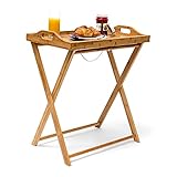 Relaxdays Tabletttisch, Bambus, HxBxT: 63,5 x 55 x 35 cm, klappbarer...